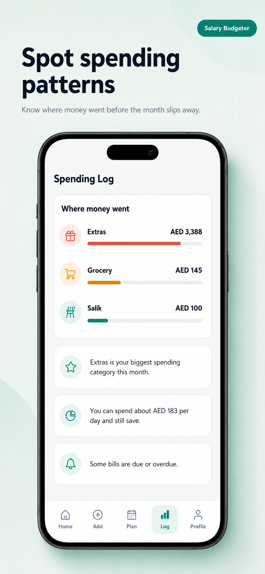 Monthli spending patterns screen